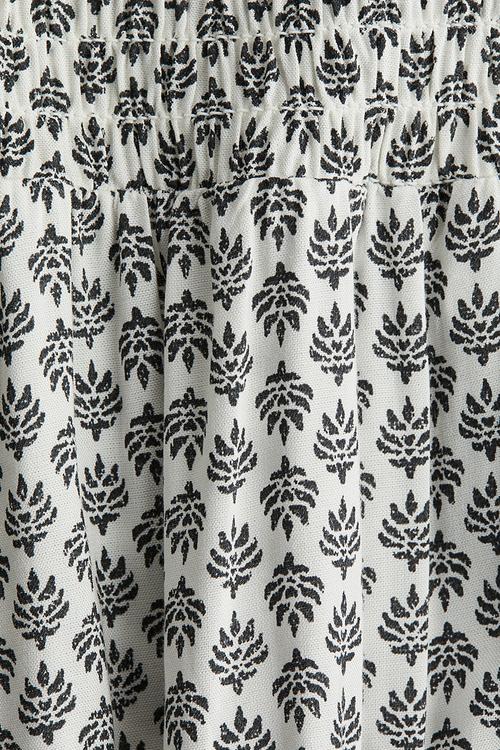 Smocked tiered skirt - white & dark grey
