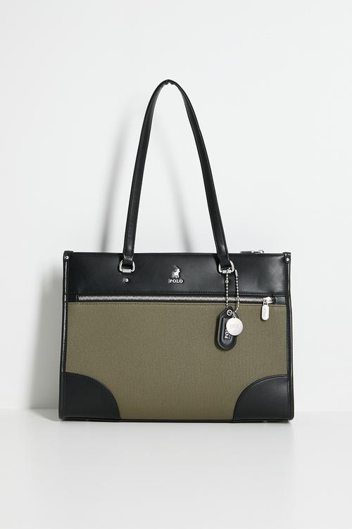 Clifton tote bag - black & olive