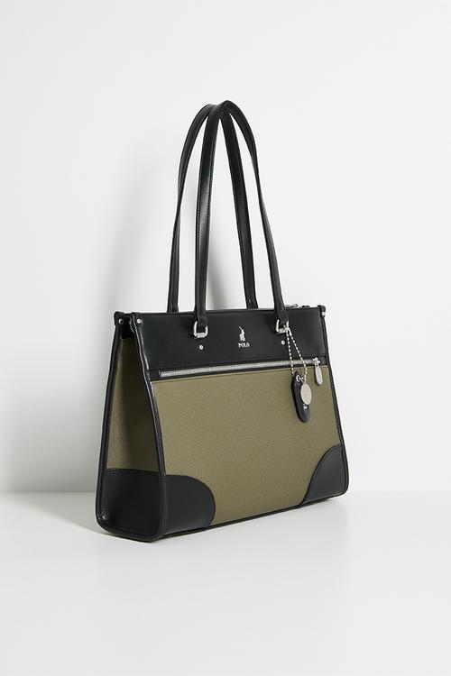 Clifton tote bag - black & olive