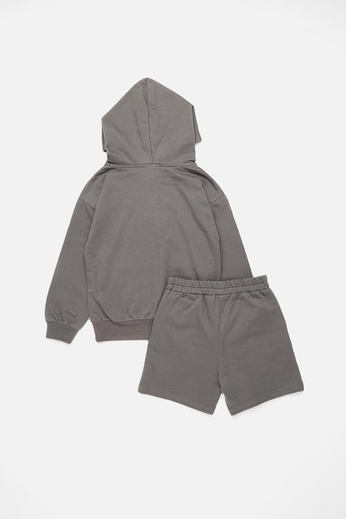 Hoodie & shorts set - grey