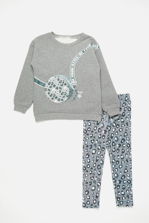 Sweater and legging set - dark grey/multi