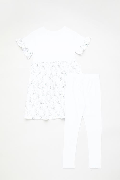 Dress & legging set - white/floral