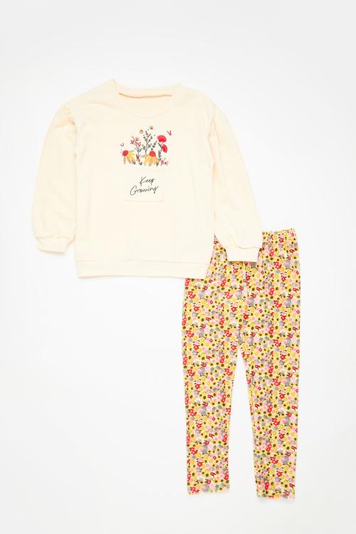 Sweatshirt and legging set - white/multi