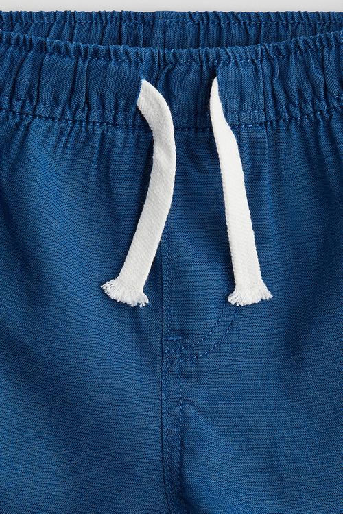 Linen-blend joggers - blue
