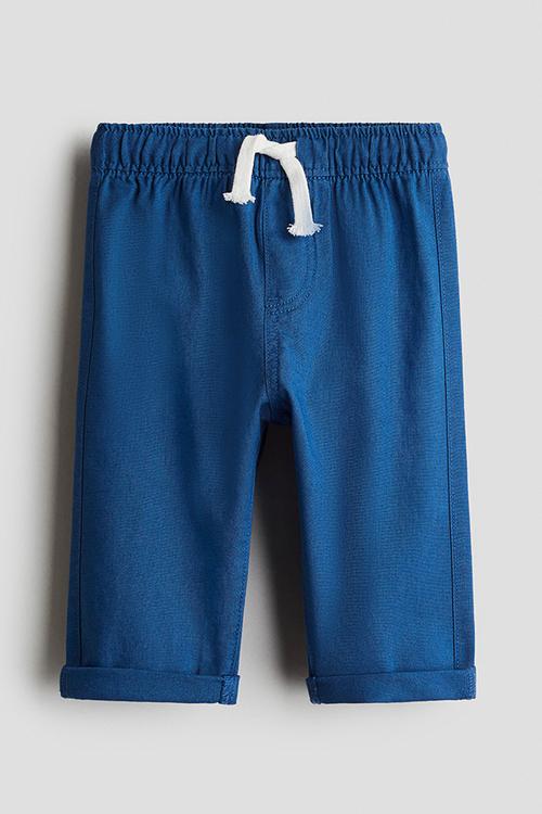 Linen-blend joggers - blue