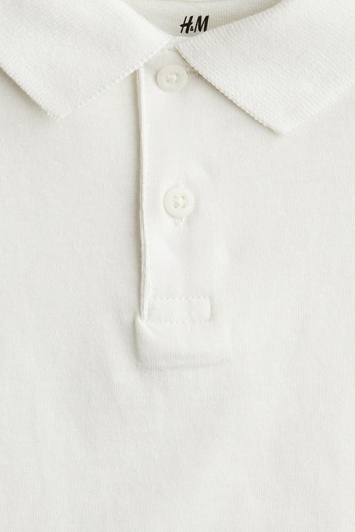 Cotton polo shirt - white