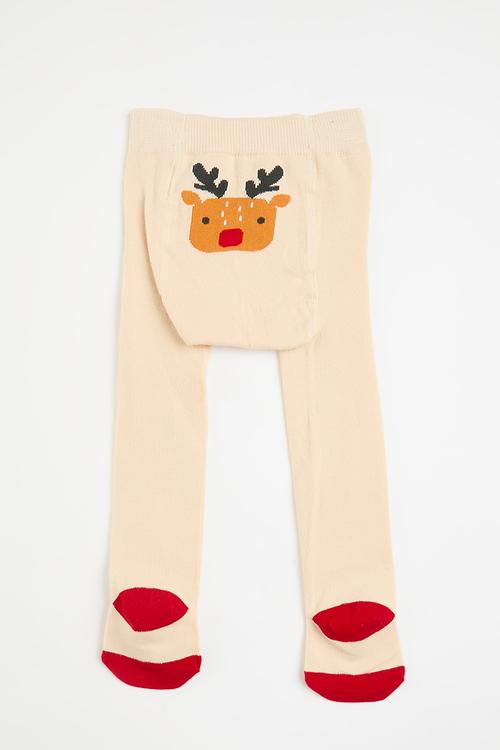 Stockings - blanched almond/red/reindeer