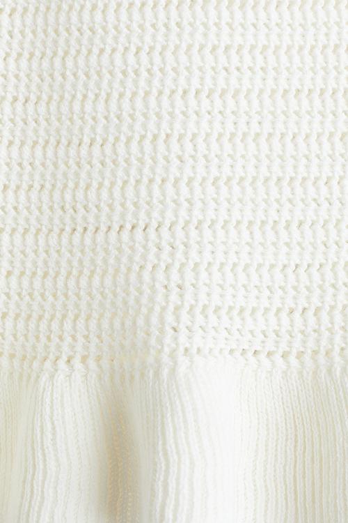 Cotton-knit strappy top - white