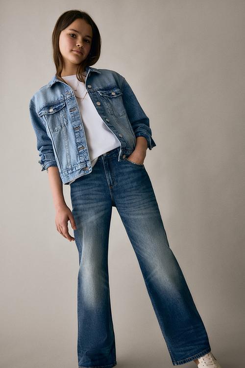 Baggy fit bootcut leg jeans - denim blue