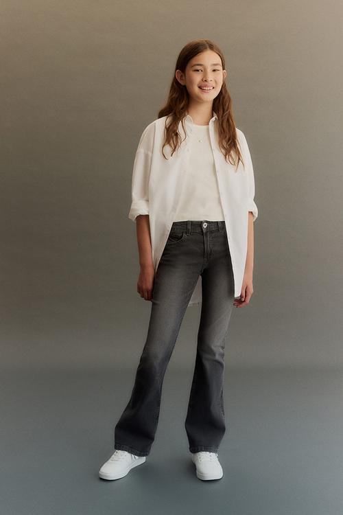 Flared leg low jeans - dark grey