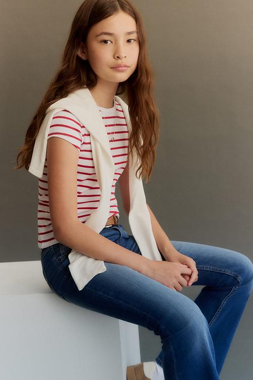 Flared leg low jeans - denim blue