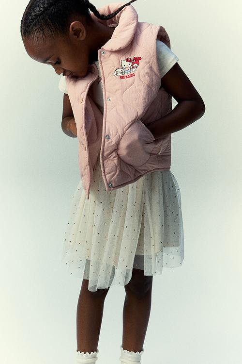 Quilted gilet - light pink hello kitty