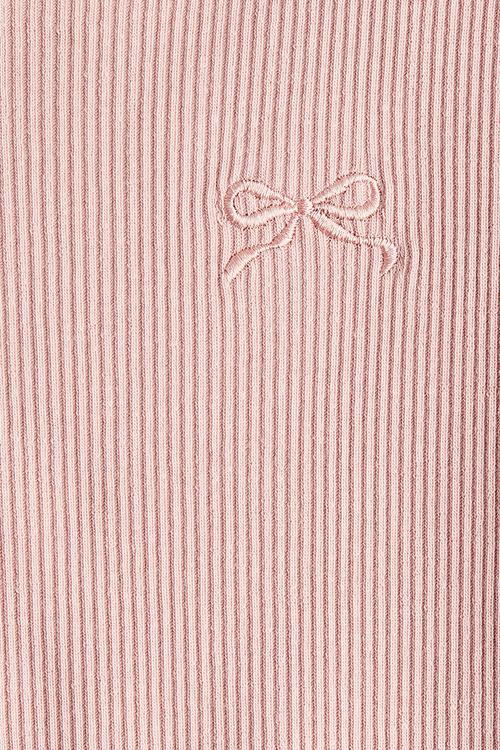 Ribbed flutter-sleeved top - light pink