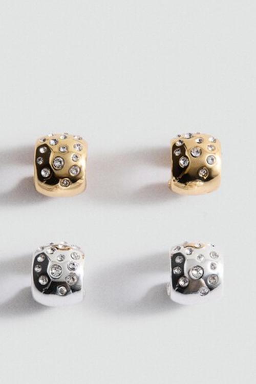 Nadia earrings - gold & silver