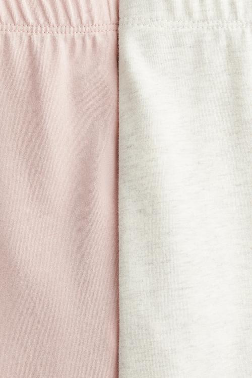 2-pack leggings -  light pink/light grey marl