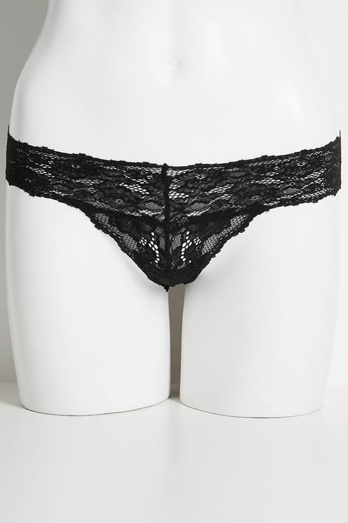Everyday Lace G String Brief 3Pk - Black/Black/Black