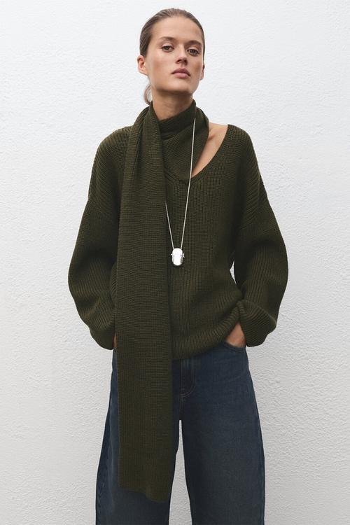 Sweater scarfu - green