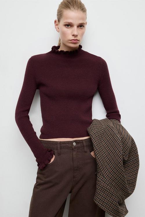 Sweater waves - dark red