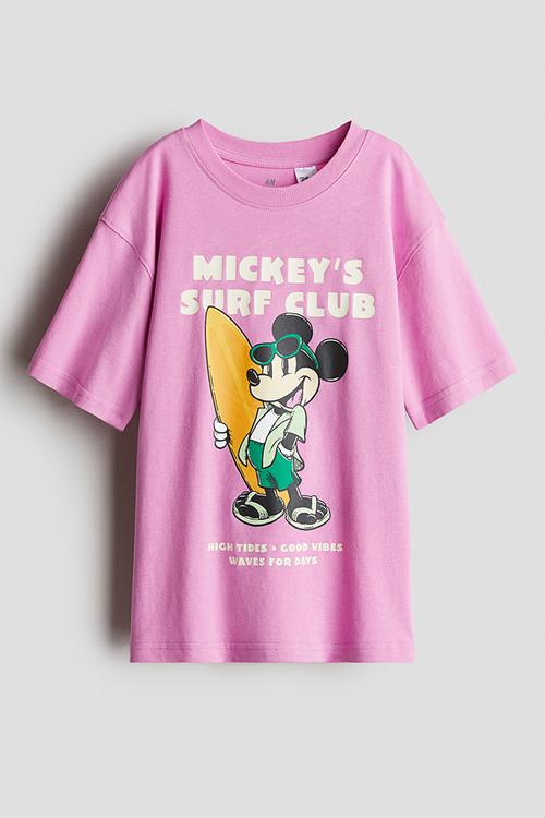 Oversized printed T-shirt - pink/mickey mouse