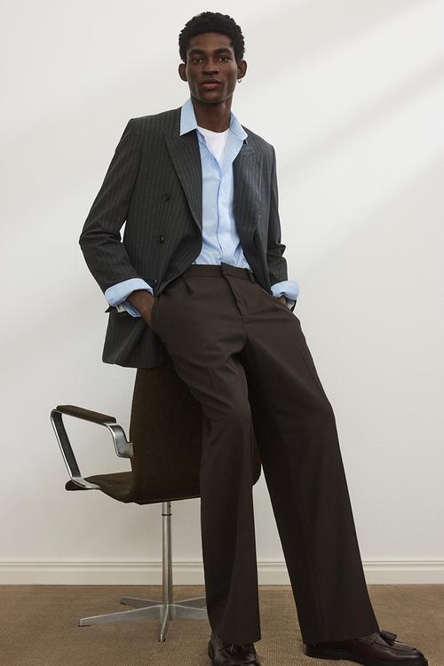 Loose fit tailored trousers - dark brown 