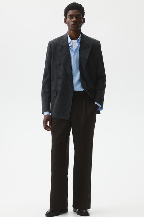 Loose fit tailored trousers - dark brown 