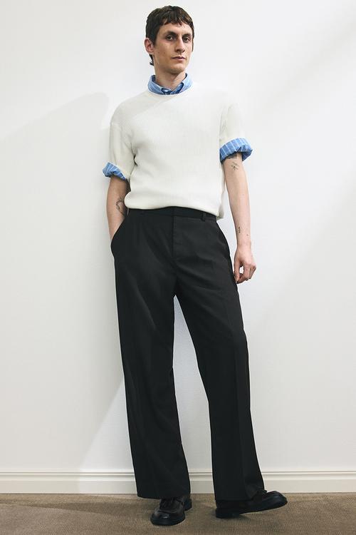 Slim fit rib-knit T-shirt - white