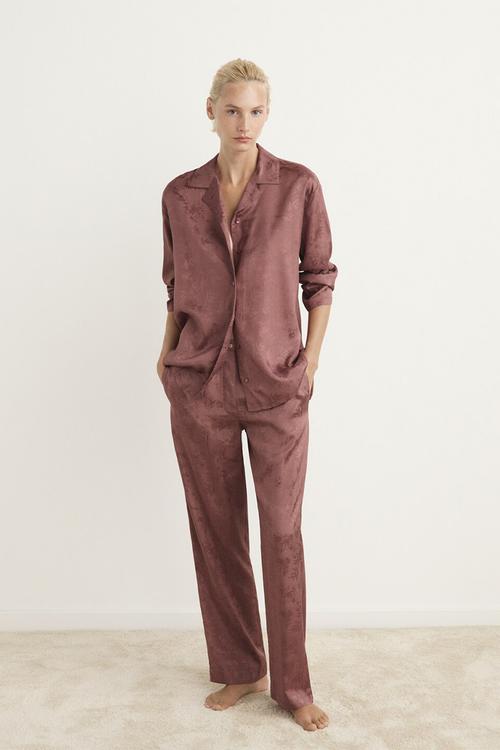 Pyjama trouser quars- brown