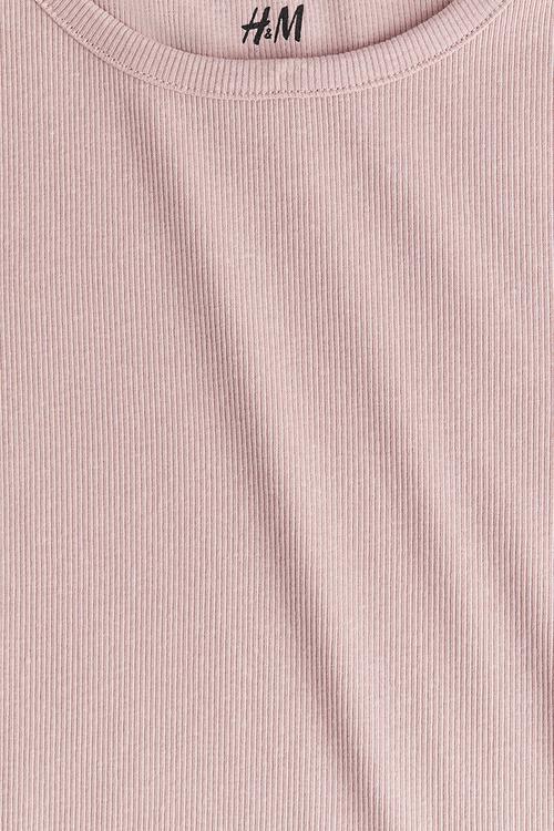 Ribbed cotton top - pink