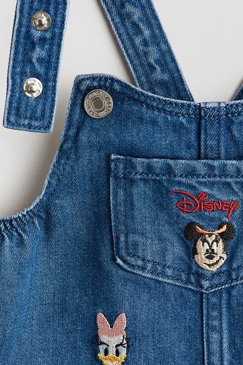 Printed dungaree dress - denim blue/mickey mouse 