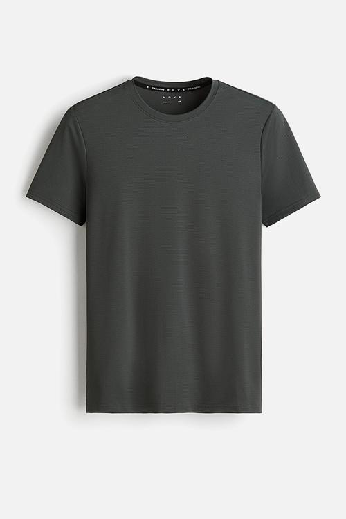 Muscle fit sports top with drymove™ - dark khaki green