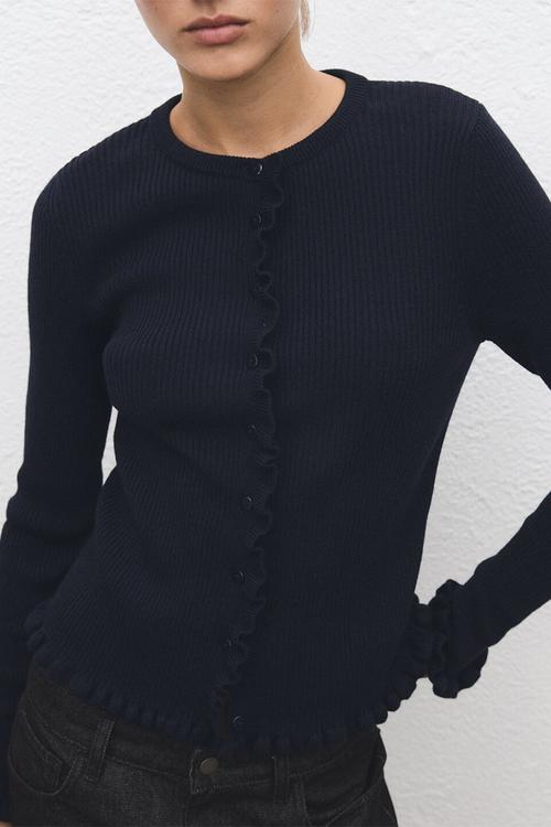 Cardigan waves - navy