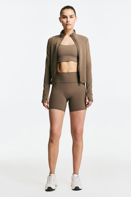 Zip-through sports jacket with softmove™ - dark beige
