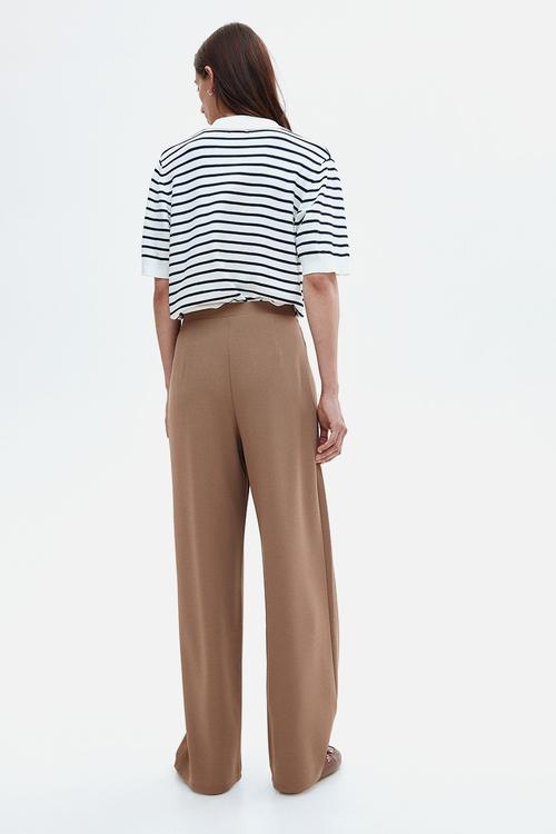 Buckle-detail tailored trousers - brown