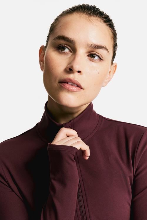 Zip-through sports jacket with softmove™ - light burgundy