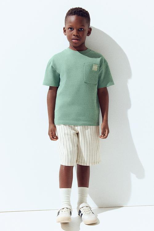 Jacquard-jersey cotton T-shirt - green