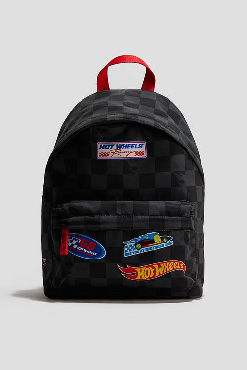 Printed backpack - black/hot wheels