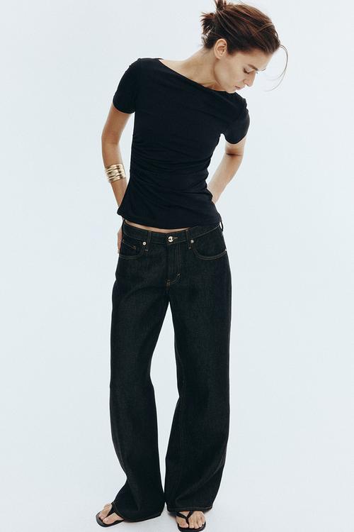 Ruched top - black