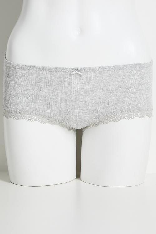 Organic Cotton Lace Boyshort Brief 5Pk - multi