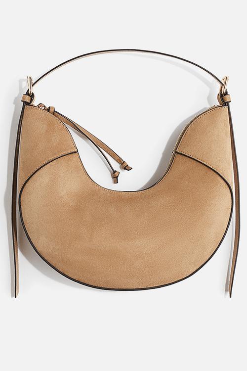 U-shaped shoulder bag - beige