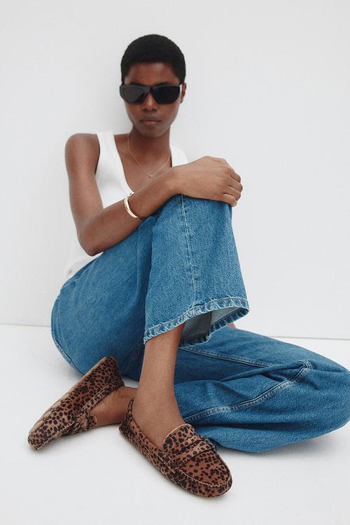 Loafers  - beige/leopard print