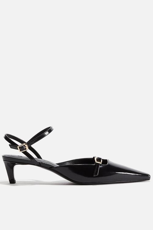 Pointed heeled sandals - black