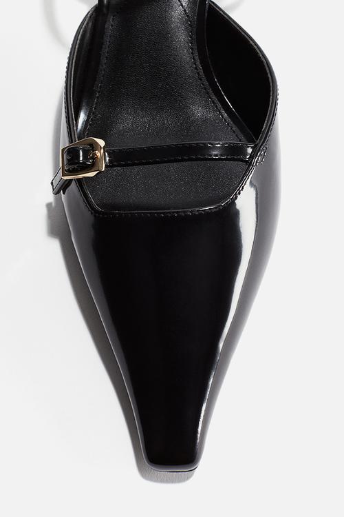 Pointed heeled sandals - black