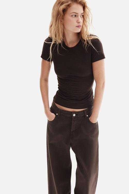 Microfibre T-shirt - dark brown