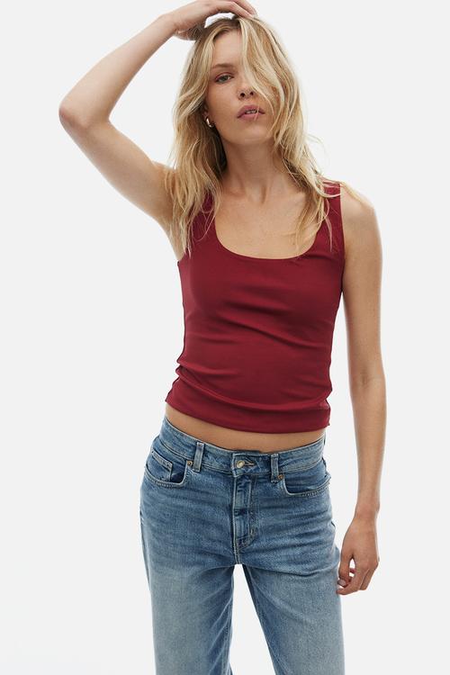 Microfibre vest top - dark red