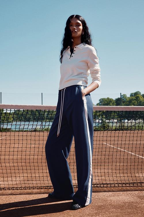 Wide drawstring trousers - dark blue