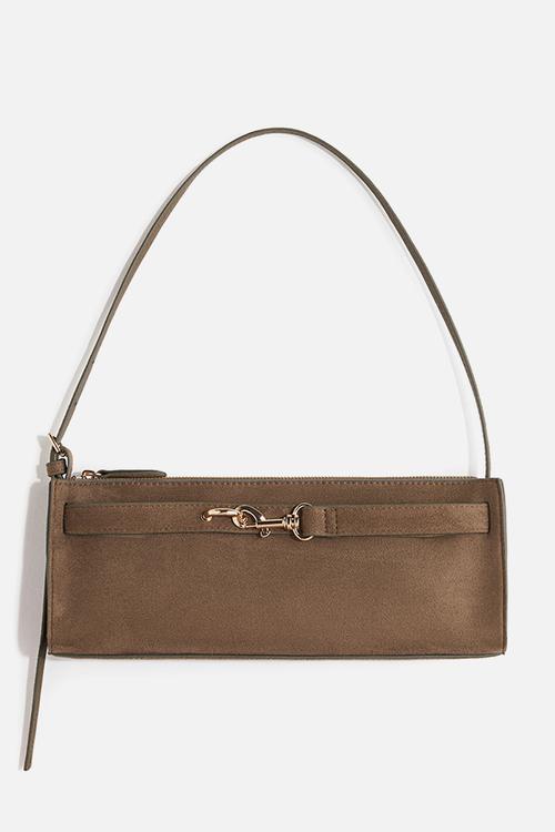 Rectangular shoulder bag - dark beige