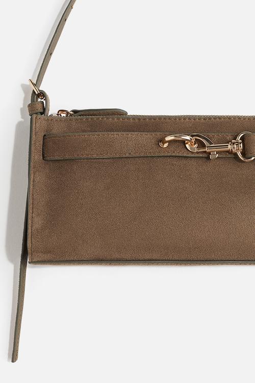 Rectangular shoulder bag - dark beige