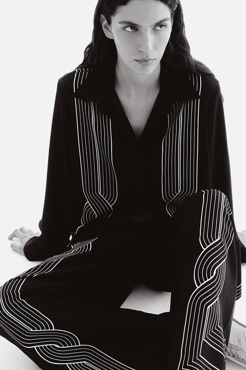 Oversized printed shirt - black patterned
