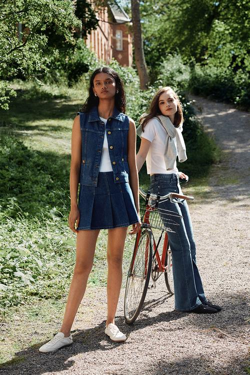 Pleated skirt - dark denim blue