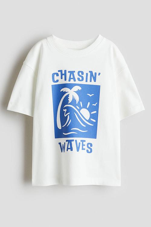 Printed T-shirt - white chasin' waves